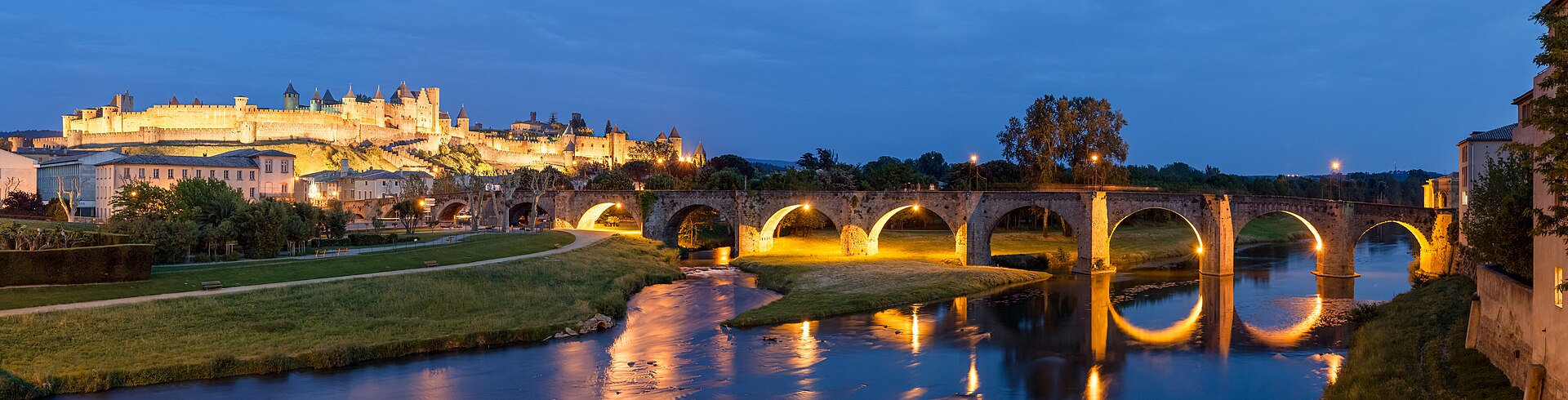 Carcassonne surlu şehir genel görünüm