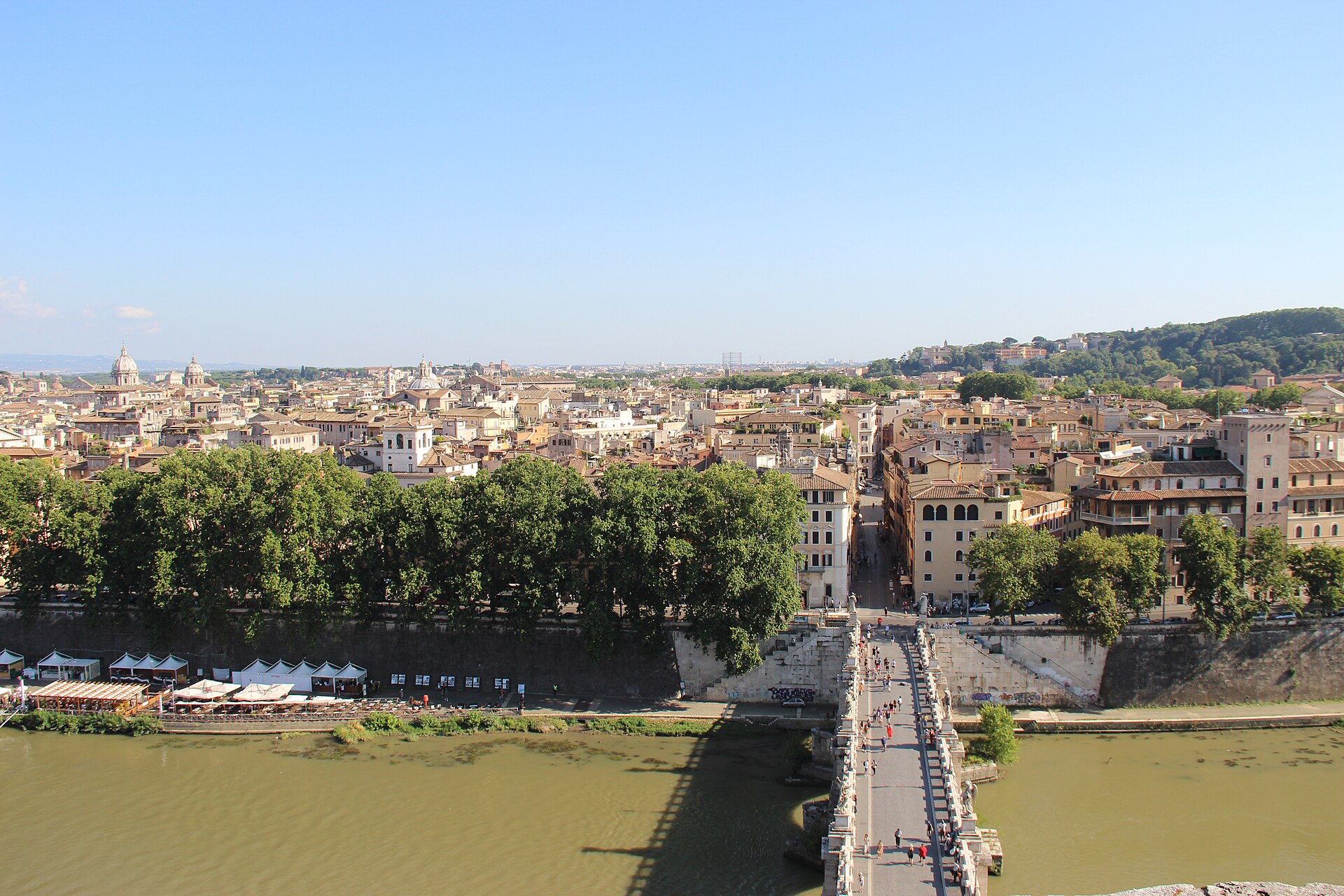 Castel Sant'Angelo terasından Tiber manzarası