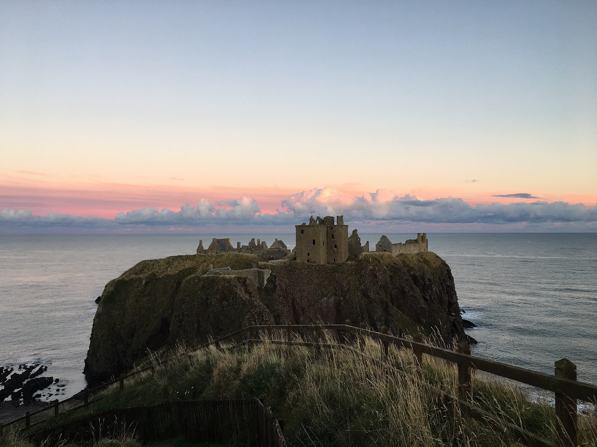 Dunnottar Kalesi gün batımı
