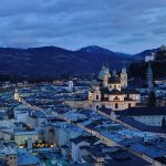 Salzburg ve kale gece