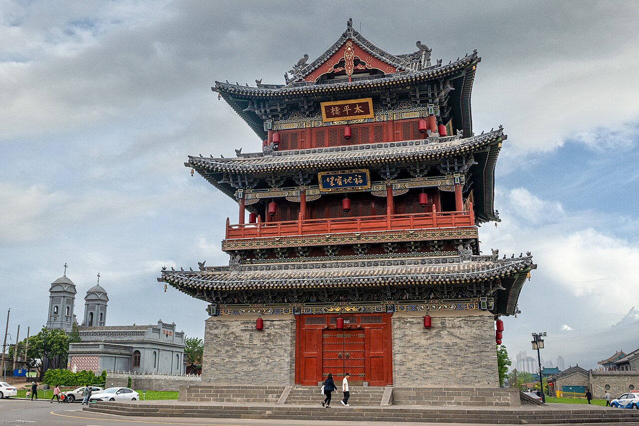 Datong eski şehrinde Taiping Kulesi