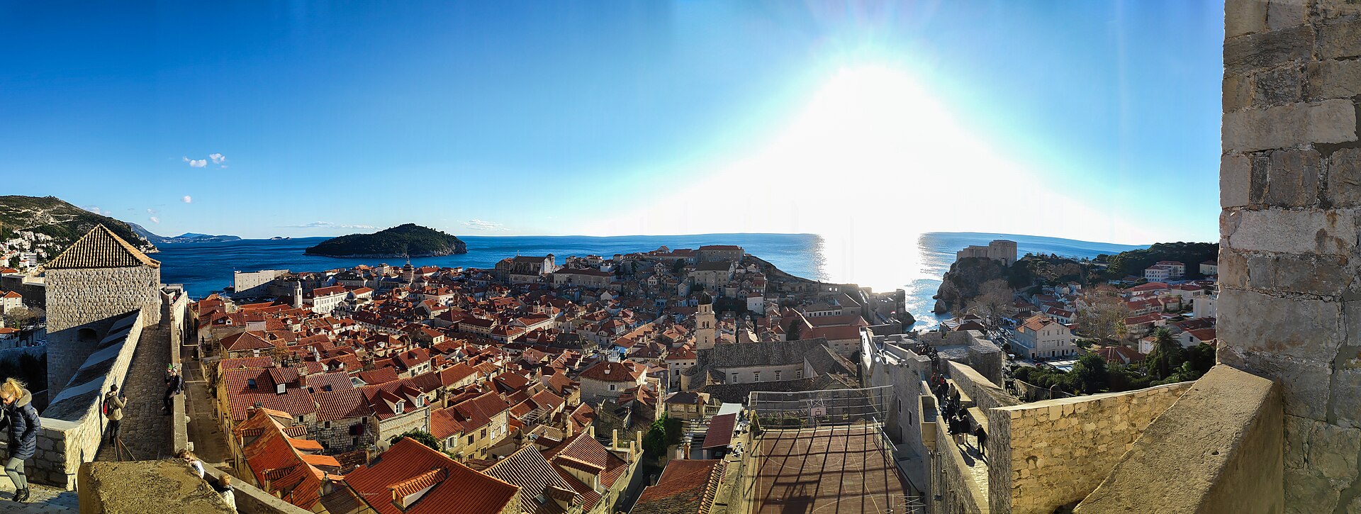 Dubrovnik eski şehir ve surları panorama