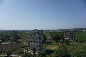 Kaiping Zili köyündeki diaolou kuleleri