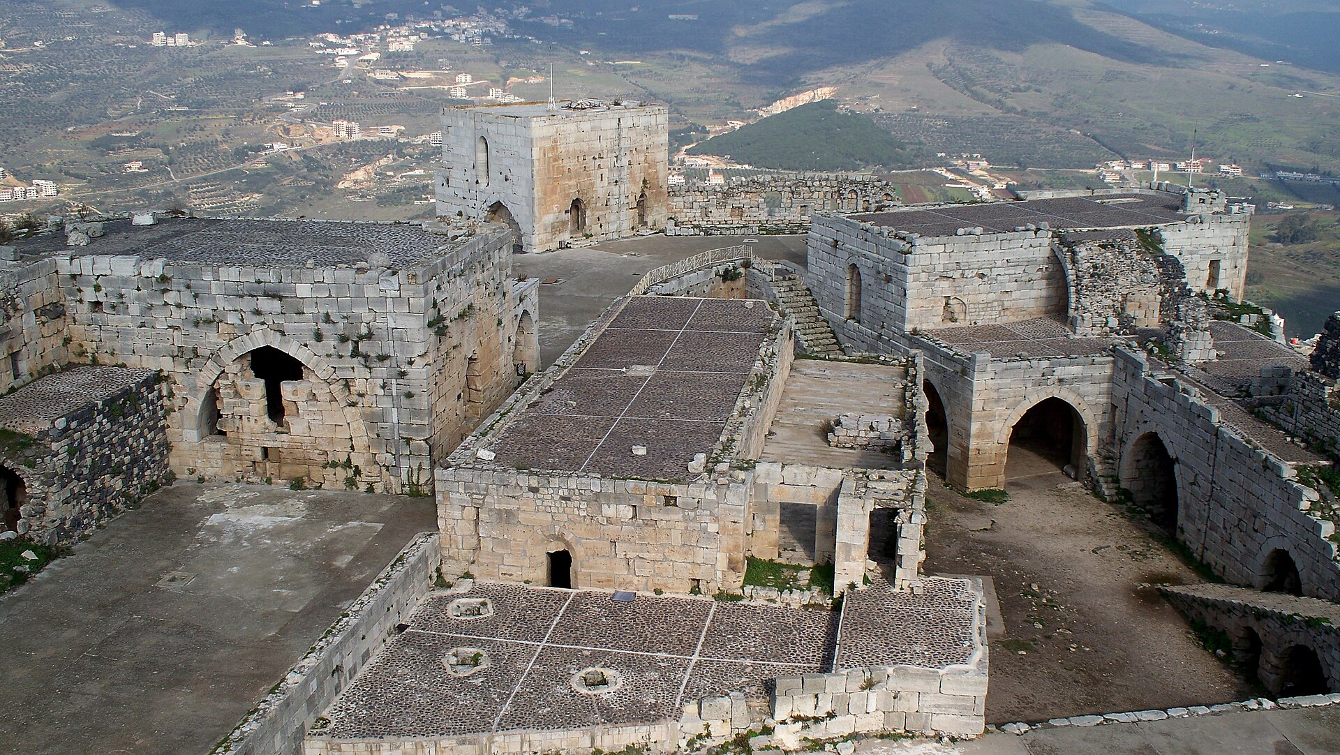 Krak des Chevaliers yukarıdan görünüm