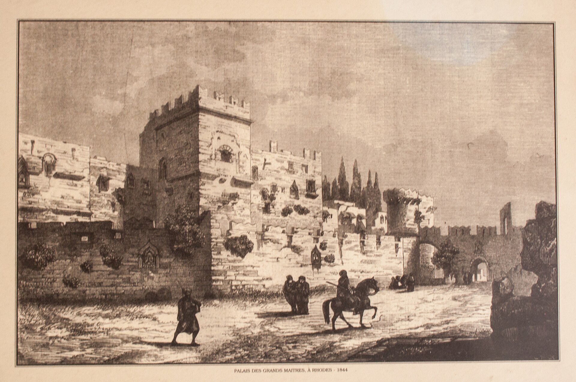 Rodos Büyük Üstat Sarayı 1844 tarihli görünüm